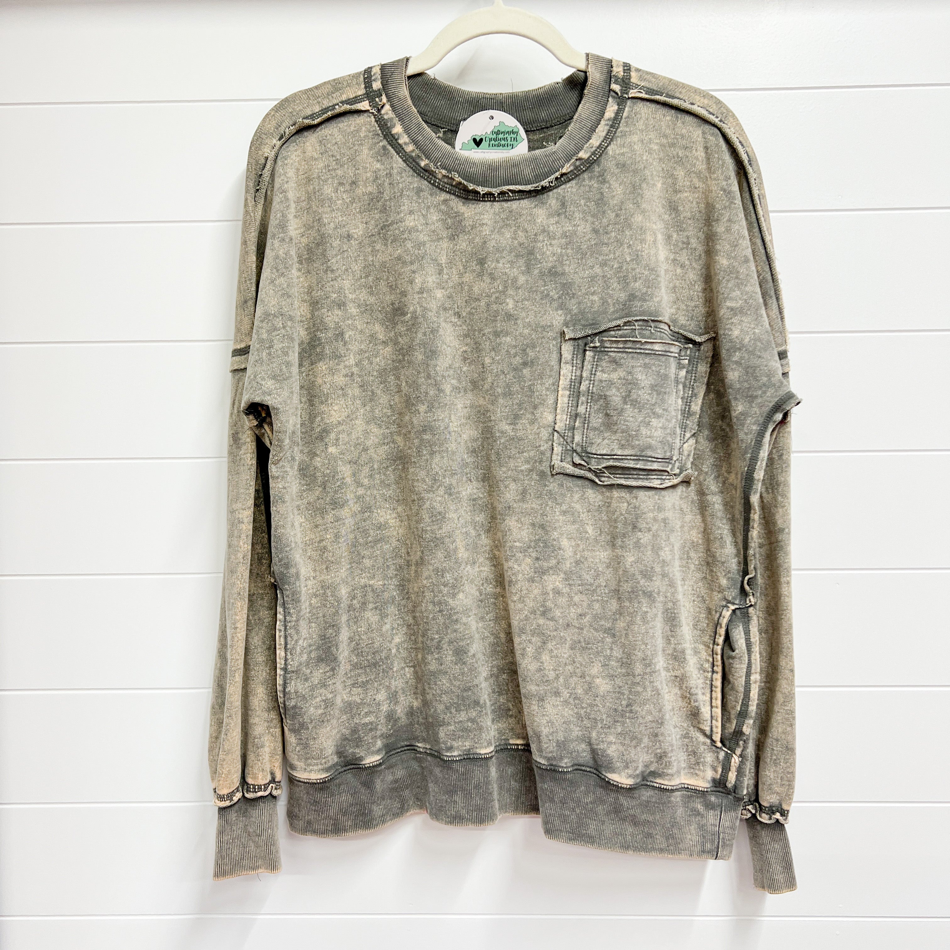 Acid wash online pullover