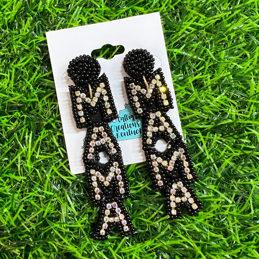 $1 Mama Seed Bead Earrings • Black FINAL SALE