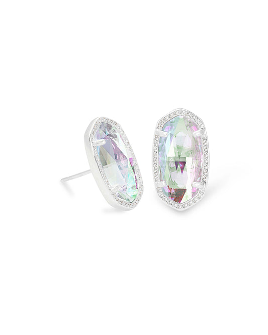 Kendra Scott Ellie Stud Earrings - Rhodium Dichroic Glass