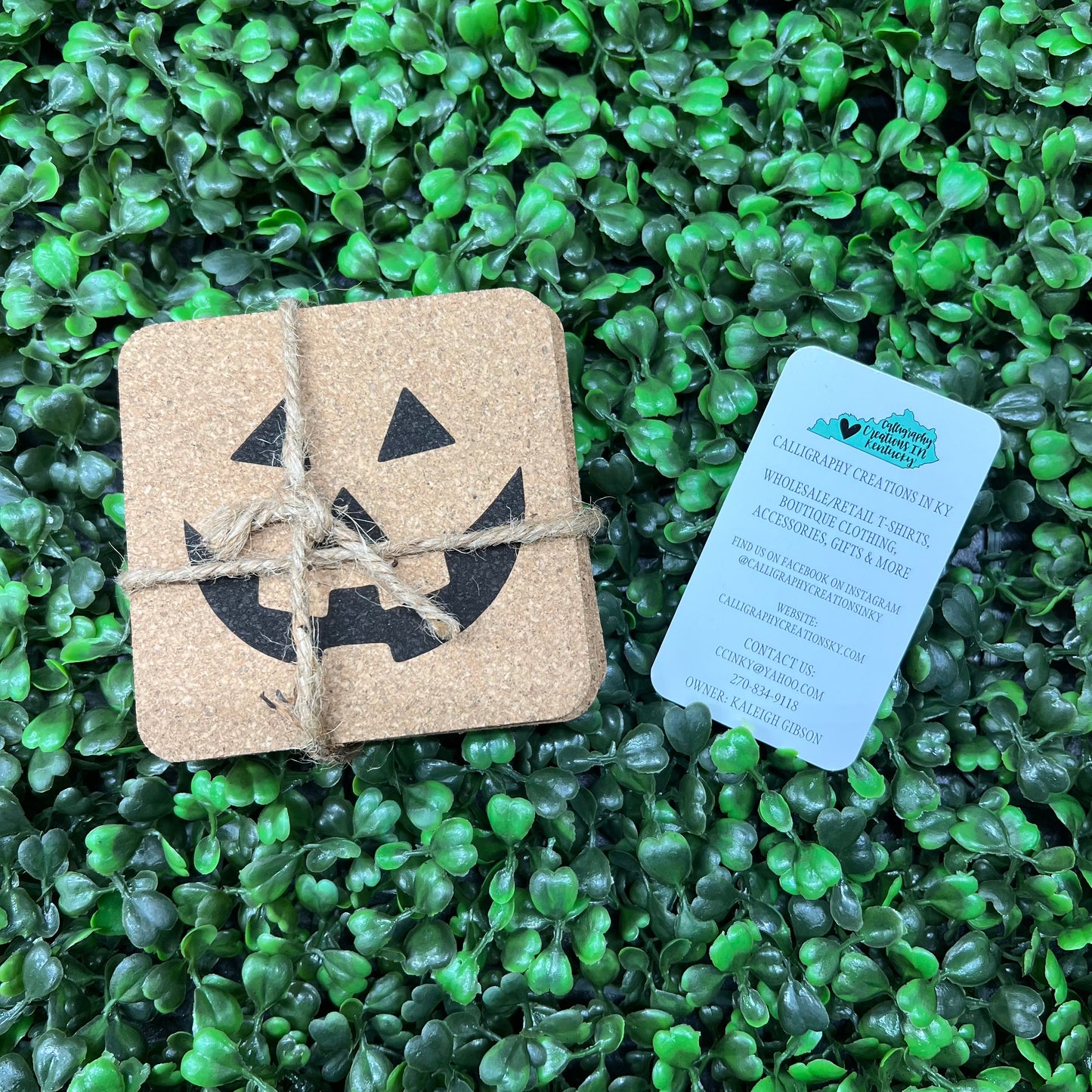 Pumpkin Face Coaster Set - FINAL SALE