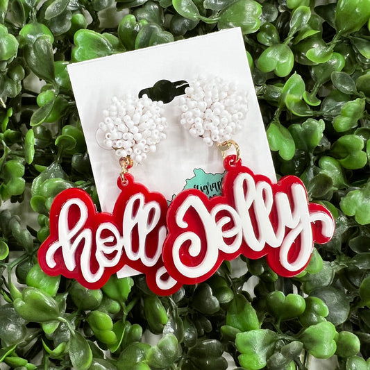 Red/White Holly Jolly Earrings