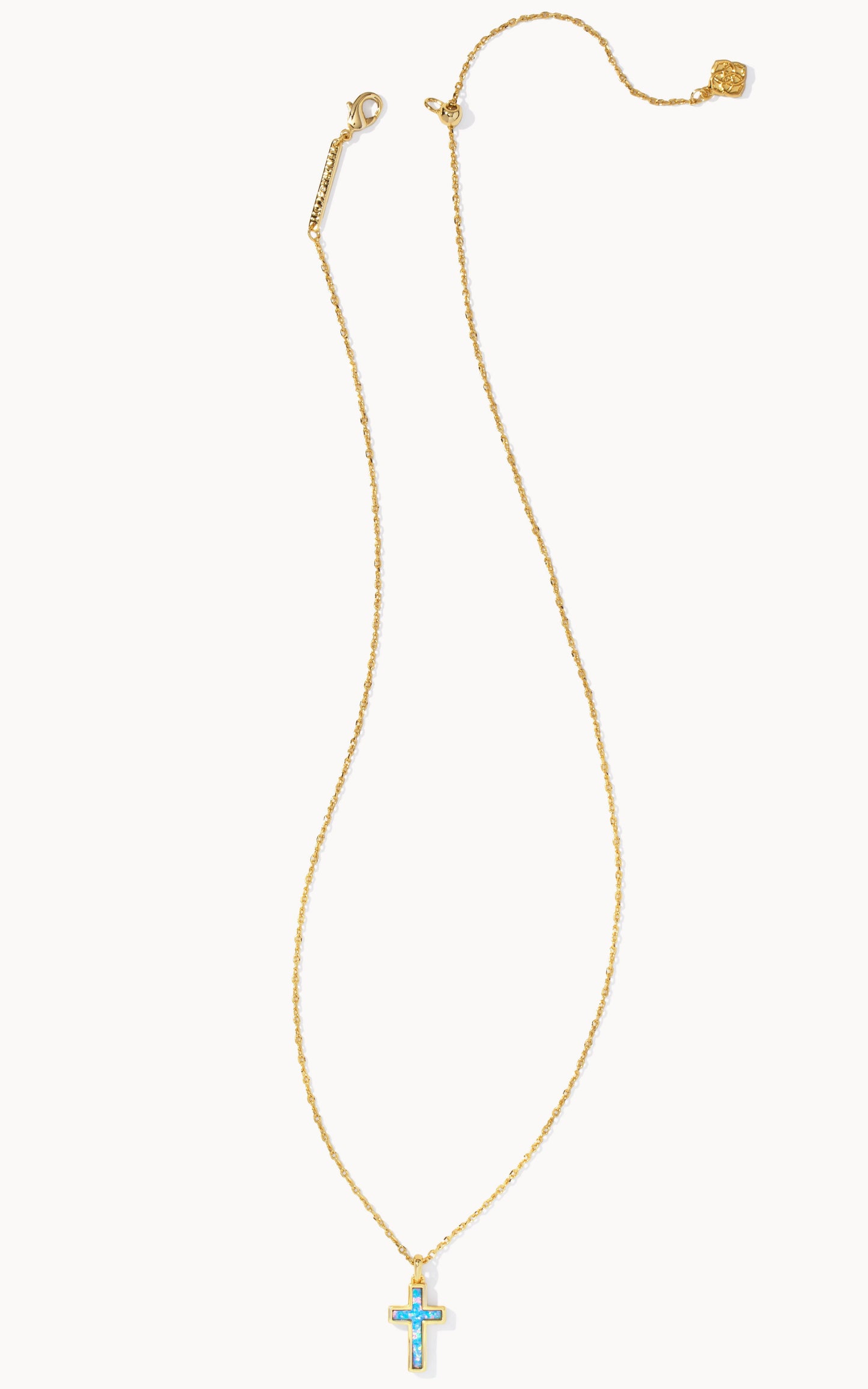 Kendra Scott Cross Pendant Necklace - Gold Periwinkle Opal