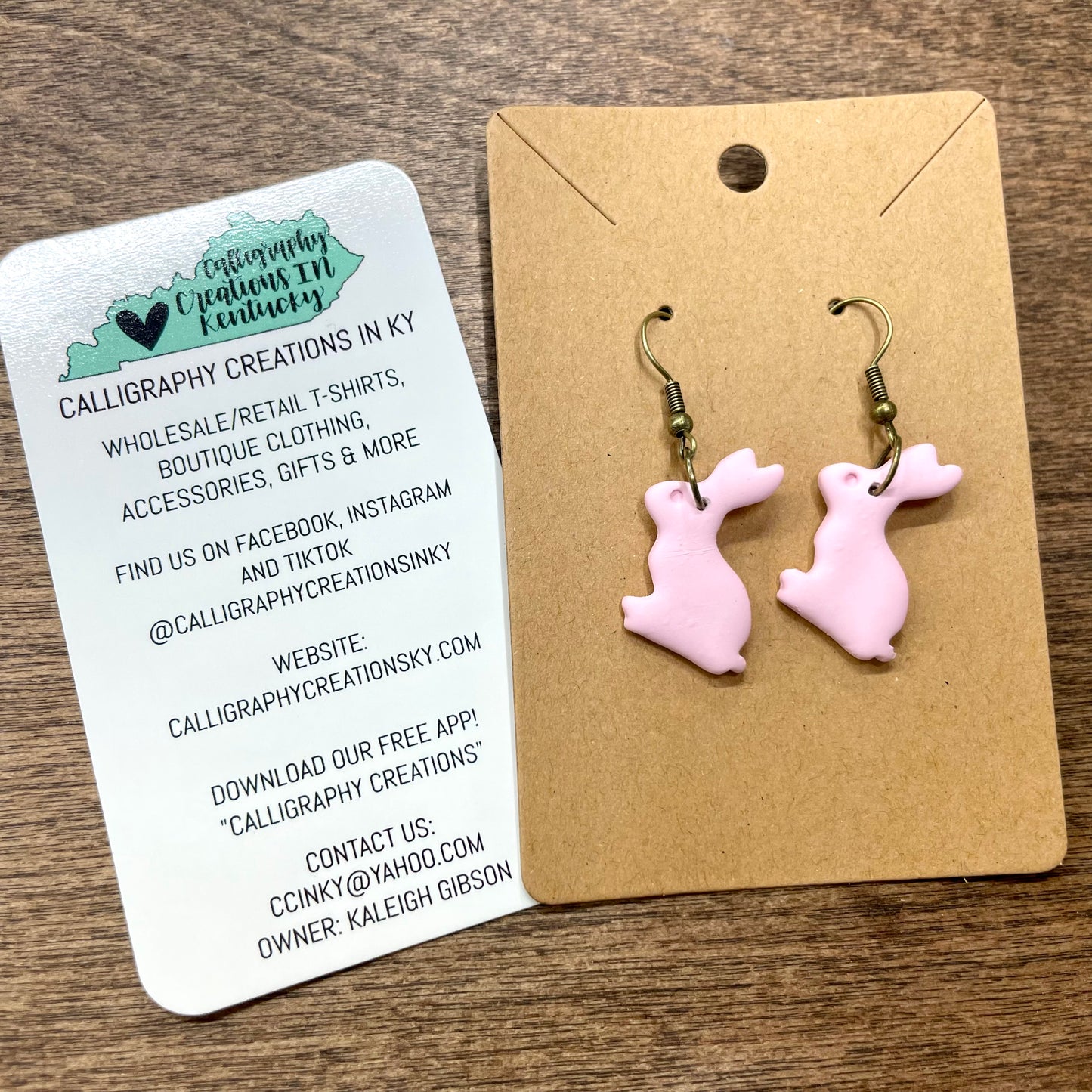 Pink Bunny Earrings