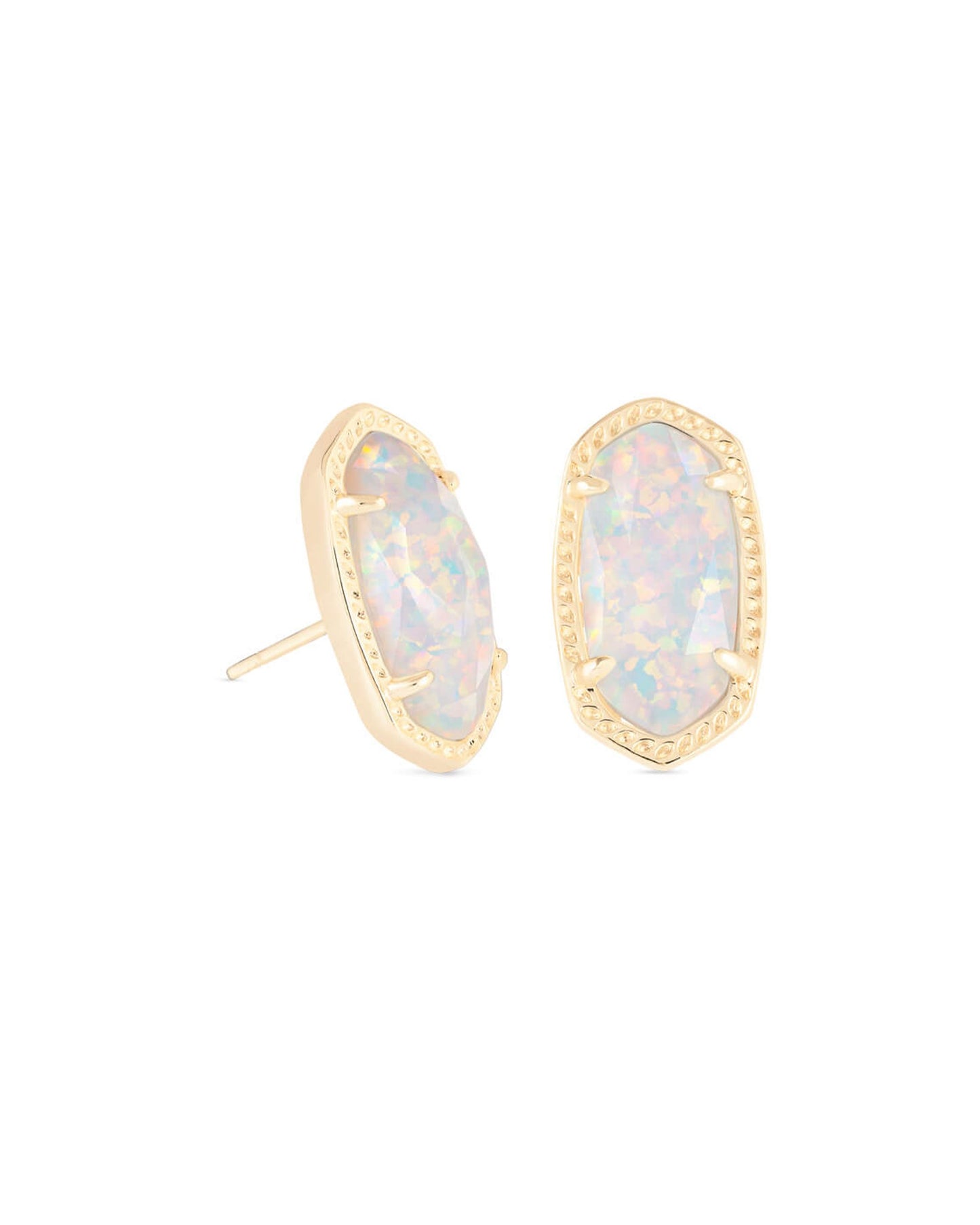 Kendra Scott Ellie Stud Earrings - Gold White Opal