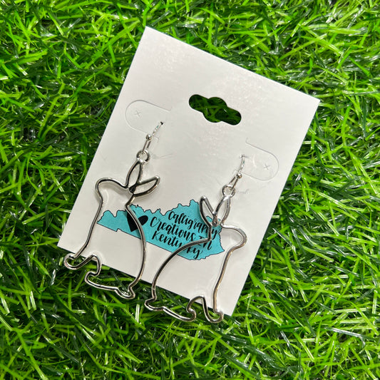 Silver Simple Bunny Earrings