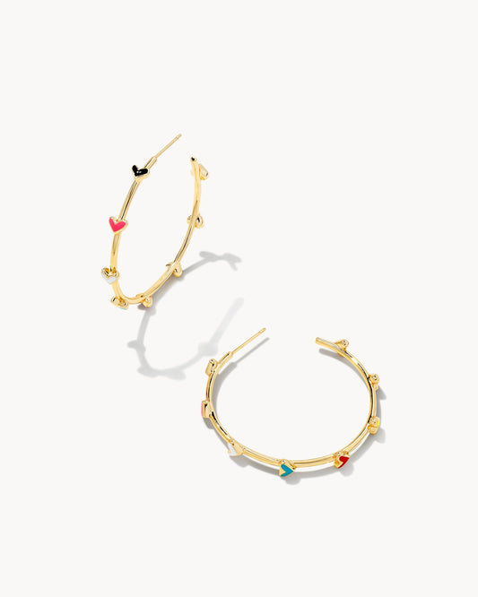 Kendra Scott Haven Heart Hoop Earrings - Gold Multi Mix